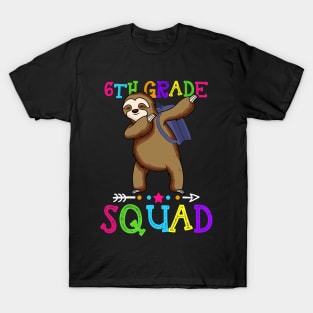 Sloth Team 6th Grade Squad Teacher Back To School T-Shirt